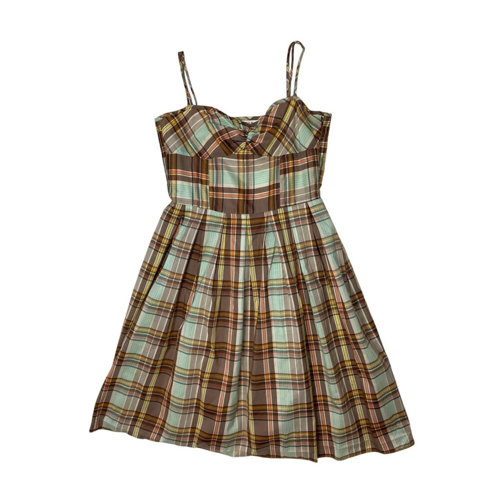 Trina Turk Los Angeles Multicolor Plaid Structured Sundress